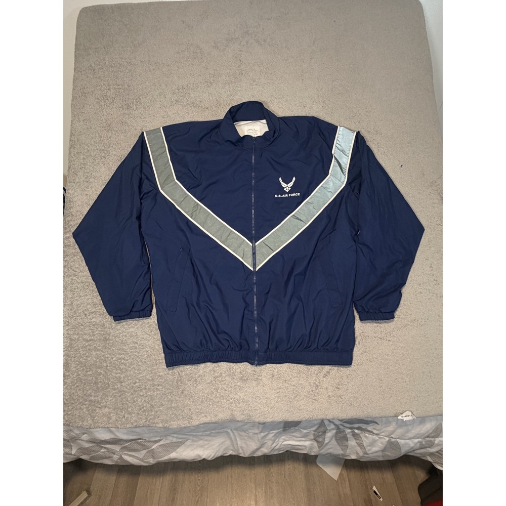 U.S. Air Force Jacket Mens LT Blue AF PTU Mesh Lined Reflective Windbreaker